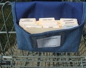 Coupon Holder  and Receipt Organizer Blue Denim Fabric