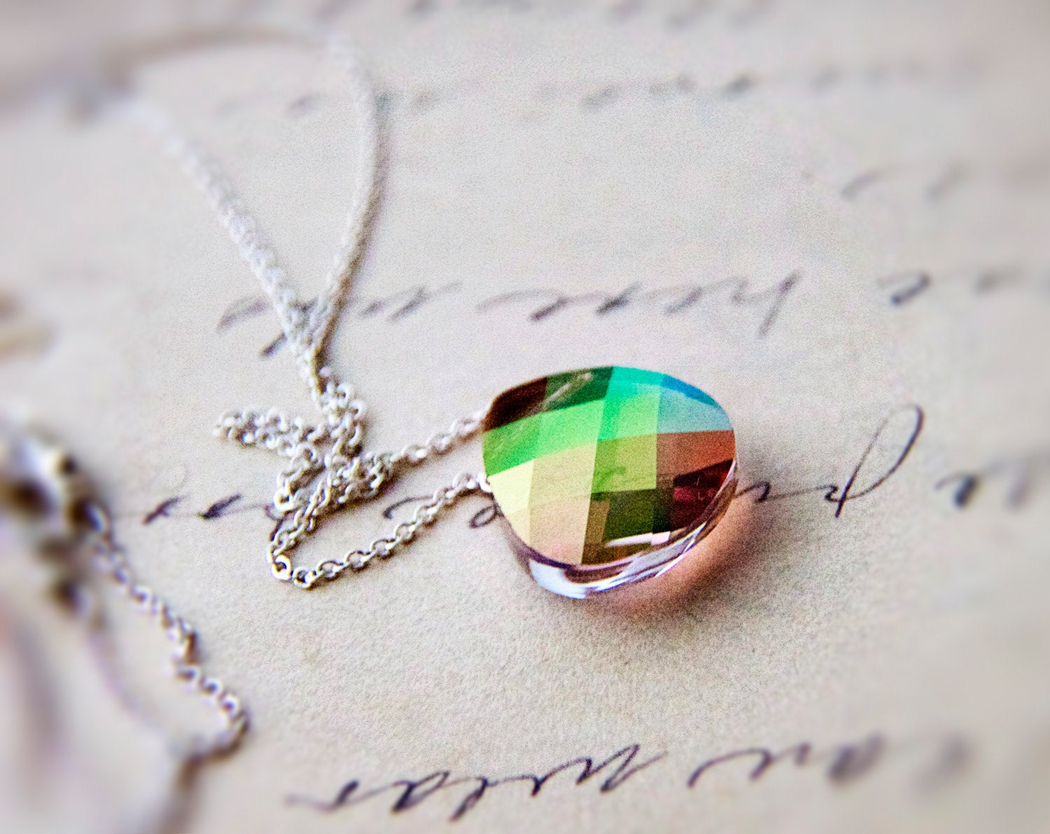 Sunrise Necklace Sterling Silver Crystal Pendant Simplistic PoleStar