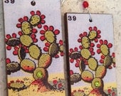 El Nopal Loteria Decoupage Earrings