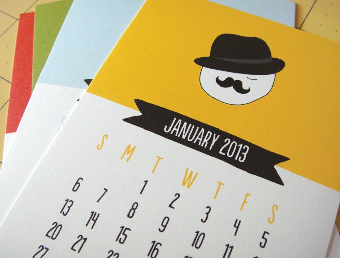 50% OFF 2013 Mustache Calendar