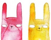 Two lovely rabbits card