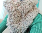 Chunky Creamy Knit Wool Cowl