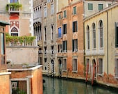 Neighborhood along the Canal, Venice  - 5 x 7 Fine Art Photograph, Italy, Europe, Travel Wall Art, Architecture, Water