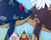 Mini art print - Toadstool Lane - 4x6 print of an original paper sculpture by Tiffany Budzisz