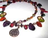 Autumn Leaves Beaded Necklace - OOAK