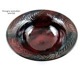 Pottery serving bowl, ceramic bowl in red black and brown - In stock No.62