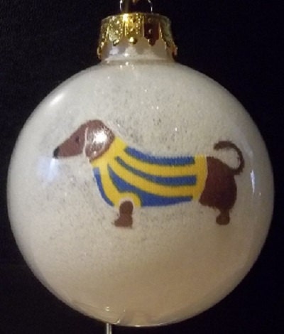 DACHSHUND Weiner Dog ORNAMENT Glow In Dark Bulb