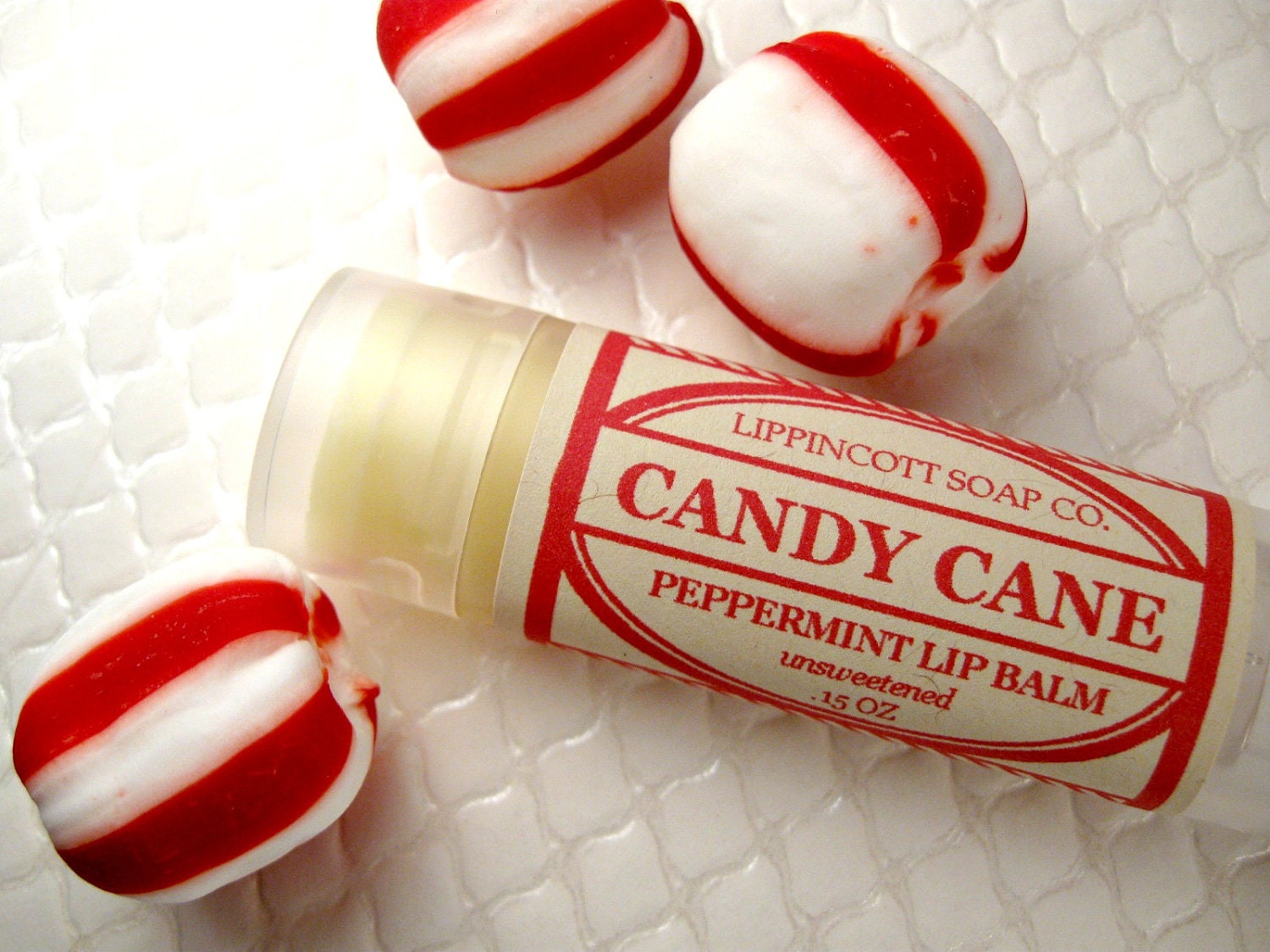 Candy Cane Lip Balm - Christmas Lip Balm - All Natural