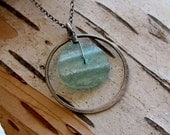Roman Glass Necklace, silver and glass necklace, oxidized silver and ancient glass necklace