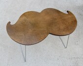 MUSTACHE TABLE Handmade Coffee Table / Side Table / Bedside Table / Nighstand / Hairpin Legs / Blond Brown Black Mustache