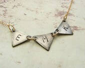 Initial necklace, Personalized alphabet necklace, monogram necklace, triangle charm minimal Personalized gift