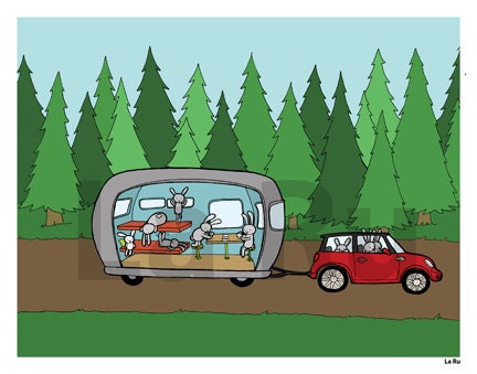 Bunny Camper  5x7 Print