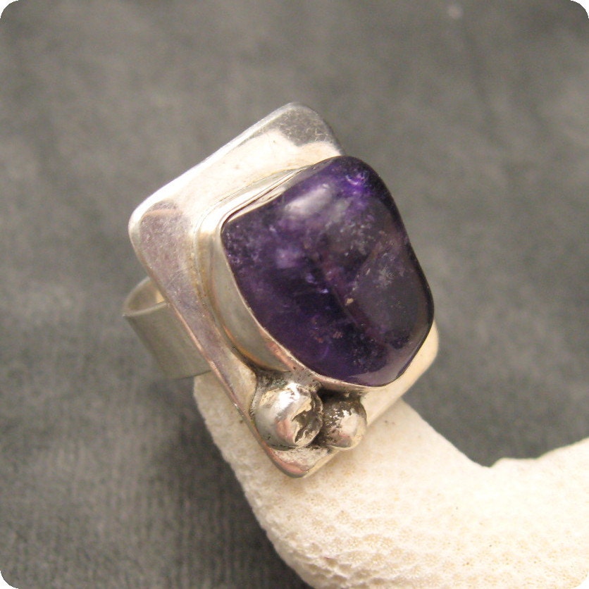 Vintage Sterling Ring Amethyst R4745