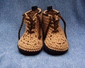 Baby Work Boot Booties, Deer Skin Beige