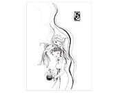 Water Spirit, archival art print of original illustration
