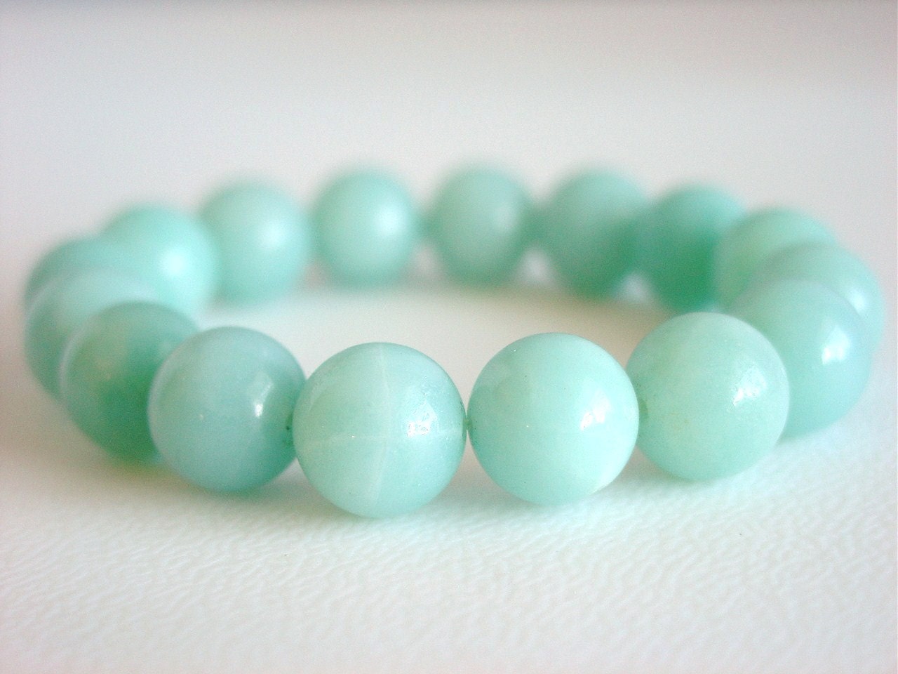 Robins Egg Blue Amazonite Bracelet in Pastel Mint