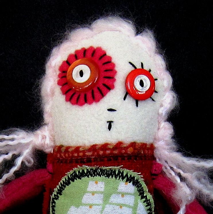 Ingrid - a sweet one of a kind art doll rag doll