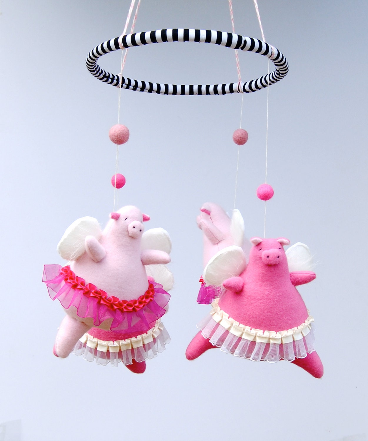 Angelic Piggie Baby Mobile  ---  Made to Order