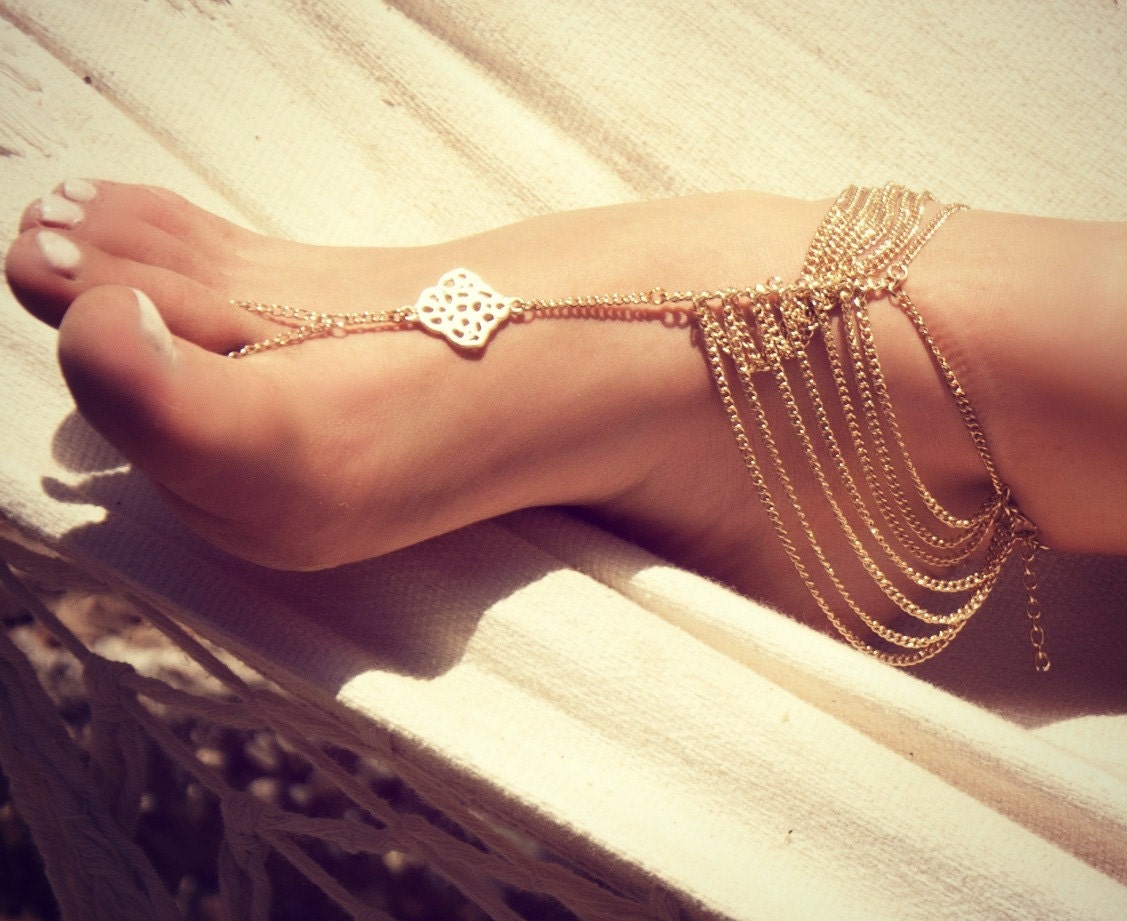 KATY ANKLET- gold chain foot anklet available in gold or silver