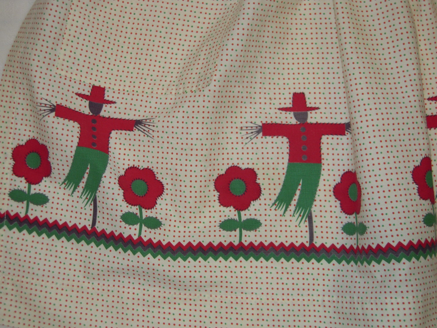 Vintage Apron Scarecrow in the Polka Dot Field