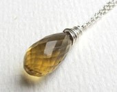 Whiskey Quartz Necklace