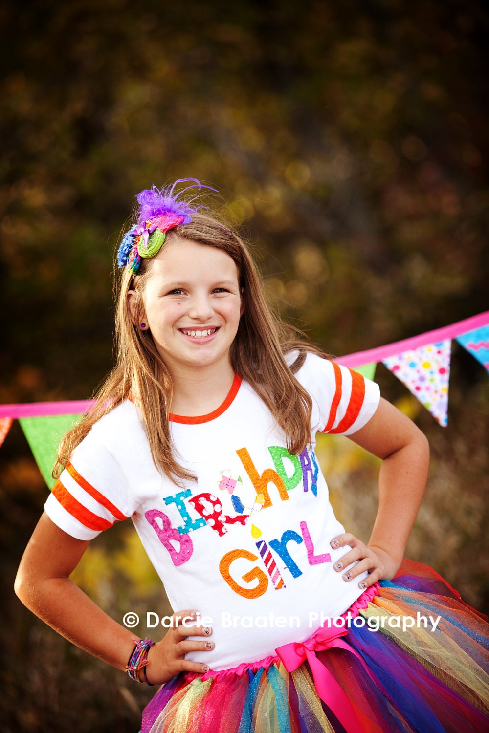 Rainbow Birthday Girl "Jersey" Tween/Teen Birthday Shirt--reserved listing for Mary