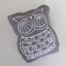 Pillow - Cushion  - White Owl on Gray Linen by Sweetnature Designs