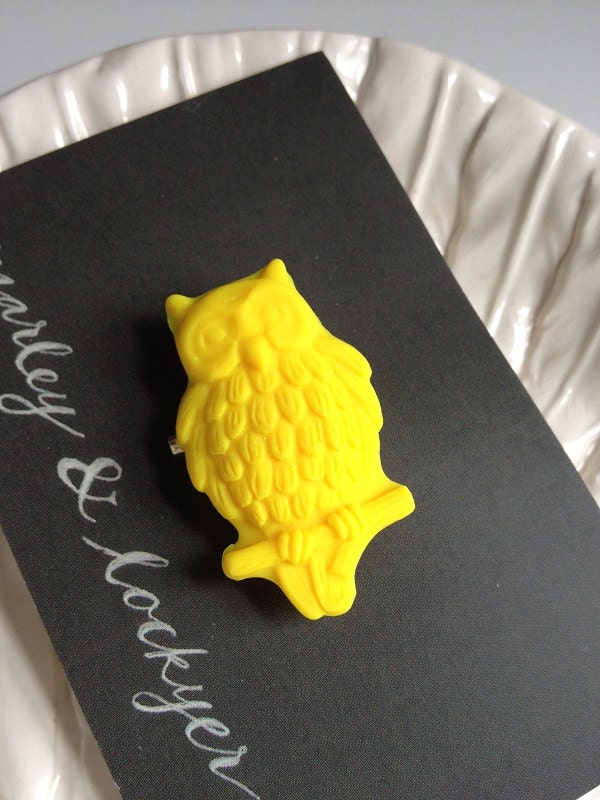 Bright's Range- Yellow Owl Brooch