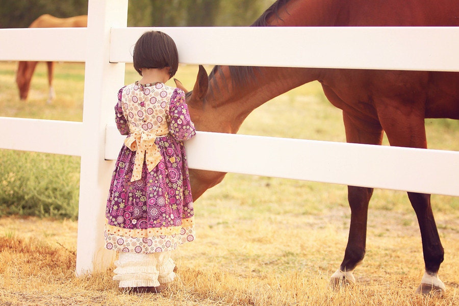 Shabby Chic Little Girls Dress in sizes  3t to 8