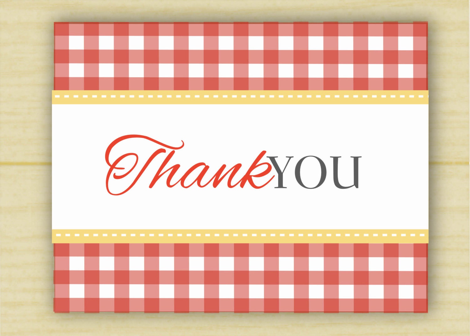 Red Gingham Thank You Cards (set of 10) Il_170x135