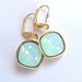 Mint Green Opal Crystal Earrings - Chrysolite Opal Swarovski Crystal