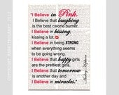Audrey Hepburn quote I BELIEVE in PINK typography pop ART Dictionary Book Page Art Print Dictionary Page Art Print Dictionary Print 8x10