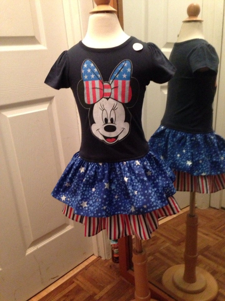 Blue Minnie July 4th Dress READY TO SHIP