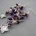 Beaded Dangle Earrings - Celestial Star Charms Purple by randomcreative on Etsy