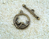 Bronze Mermaid Toggle Clasp Antiqued 4 Sets