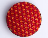 Native embroidered Brooch (Burgundy, light coral and orange)