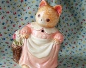 SALE Vintage Japan Cat in a Dress Figurine