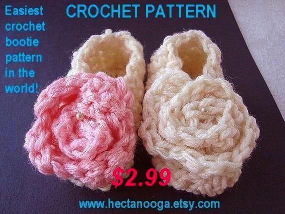 CROCHET PATTERN supplies  num 64, booties, 15 Minute Booties   Easiest Bootie Pattern in the World,  Beginner level.
