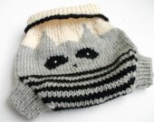 Wool Diaper Cover Medium Critter Cover-Raccoon