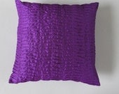 purple textured pillow 18 inch pleated throw pillow IN STOCK