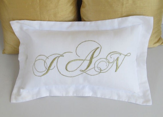 Wedding Gift custom monogrammed pillow cover 14X24 inch
