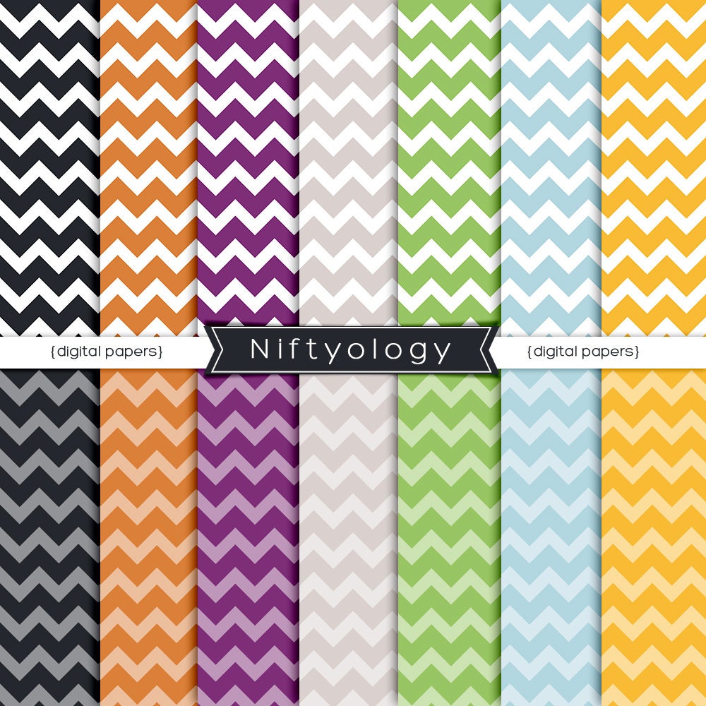 INSTANT DOWNLOAD - Chevron - Digital Papers - Personal and Commercial Use