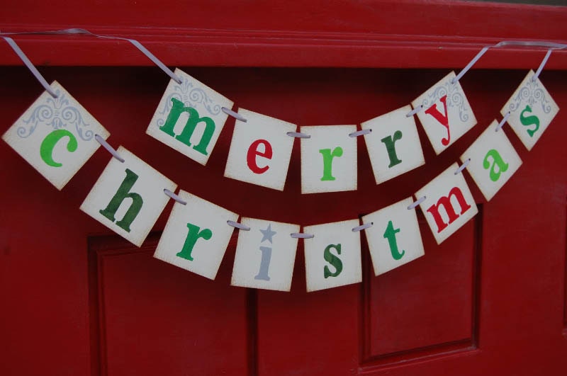 Merry Christmas banner decoration, photoprop, garland Il_170x135