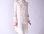 Vintage 1920s Wedding Dress - Rare Silk Flapper Wedding Dress with Silk Stockings and Bloomers