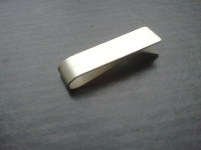 1 inch t i e b a r - 24 gauge  - Custom Text - Clip to keep neckties in place - Sterling Silver