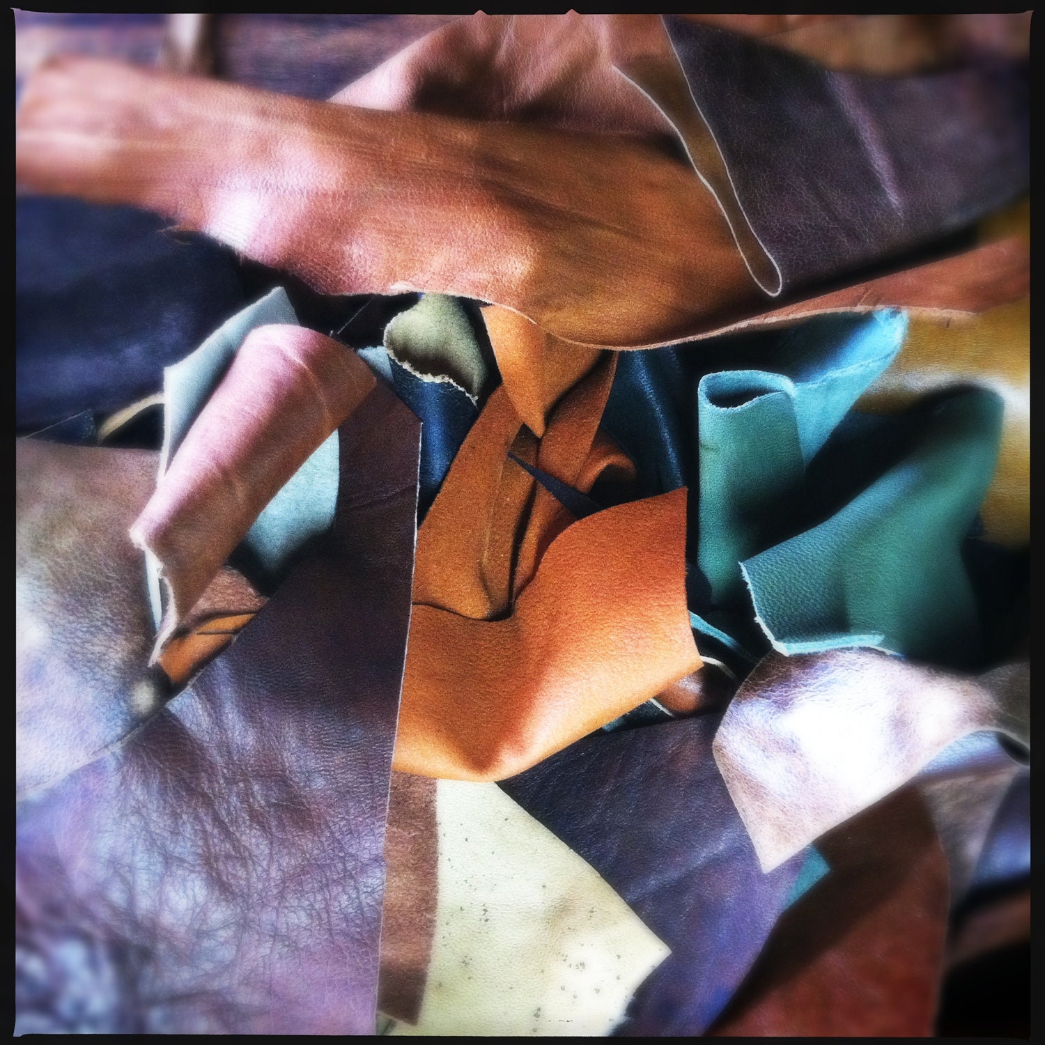 SALE 10 percent off -  Great warm MIX - 2 pounds Lambskin leather Remnants (generous pieces) , hand selected