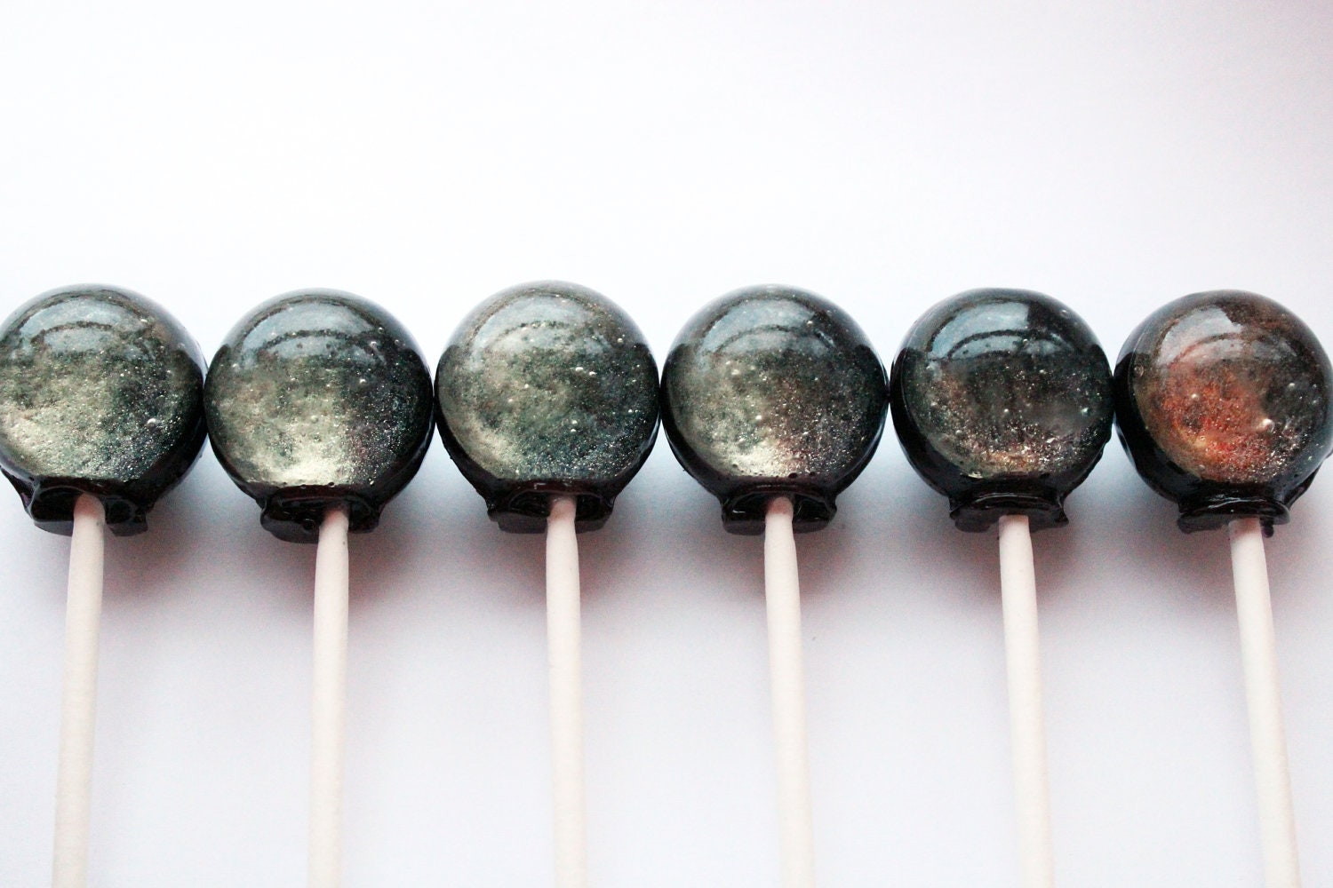 Original phases of the moon lunar eclipse space edible images hard candy lollipop - 6 pc. - MADE TO ORDER - VintageConfections