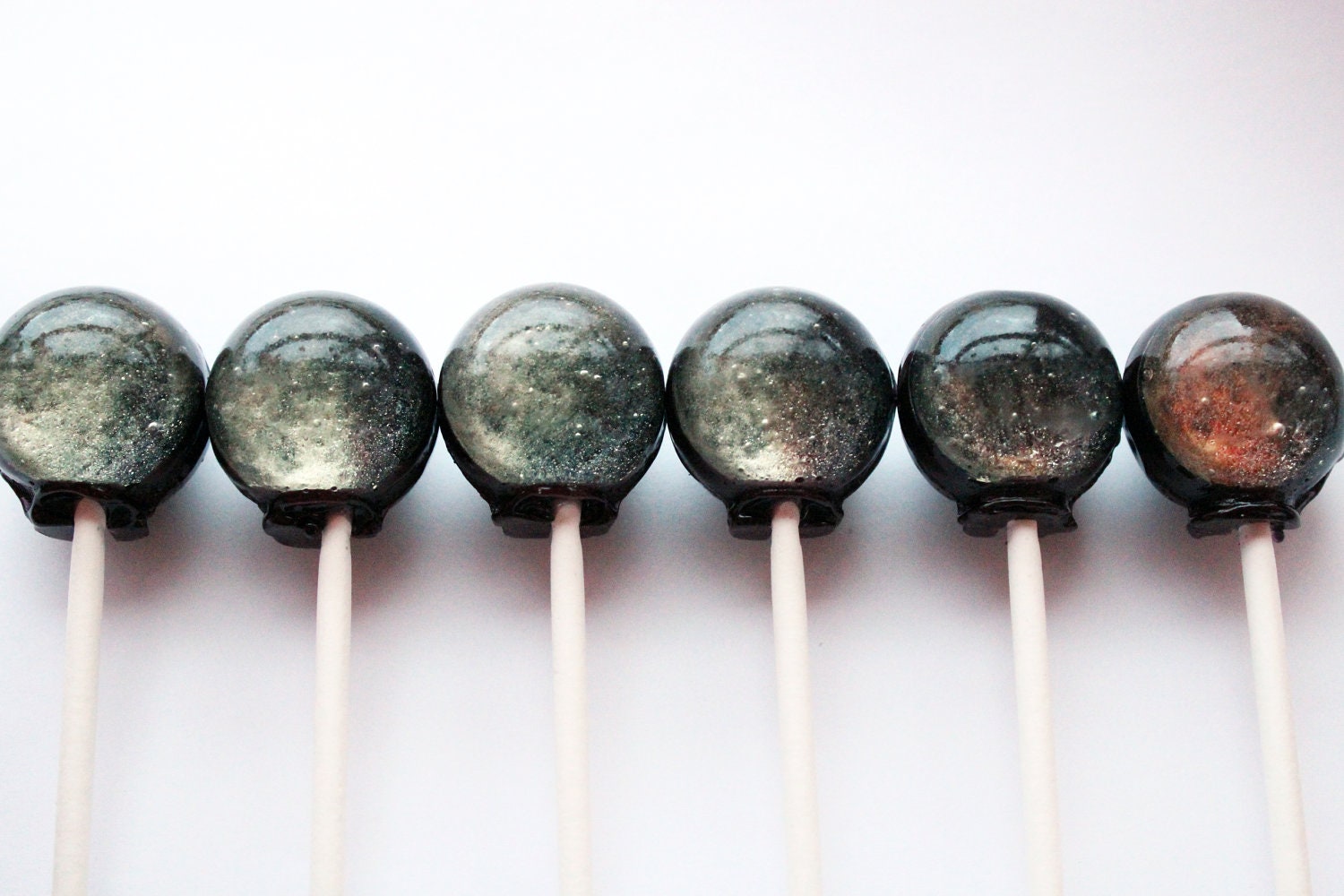 Original phases of the moon lunar eclipse space edible images hard candy lollipop - 6 pc. - MADE TO ORDER