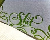 What the BLEEP: "Shit" letterpress stationery