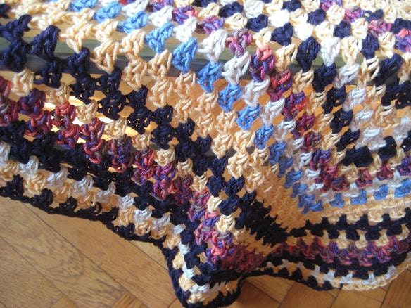 crocheted lap throw, hexagon
